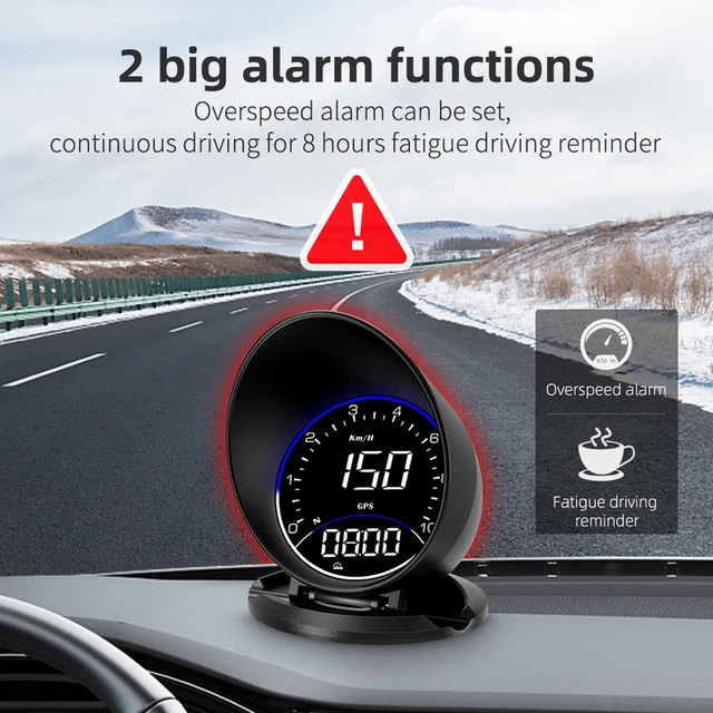 GPS HUD Speedometer Auto Driving Direction Time Head Up Display Car  Accessories Compatible with All Car for Auto Safe Driving - AliExpress