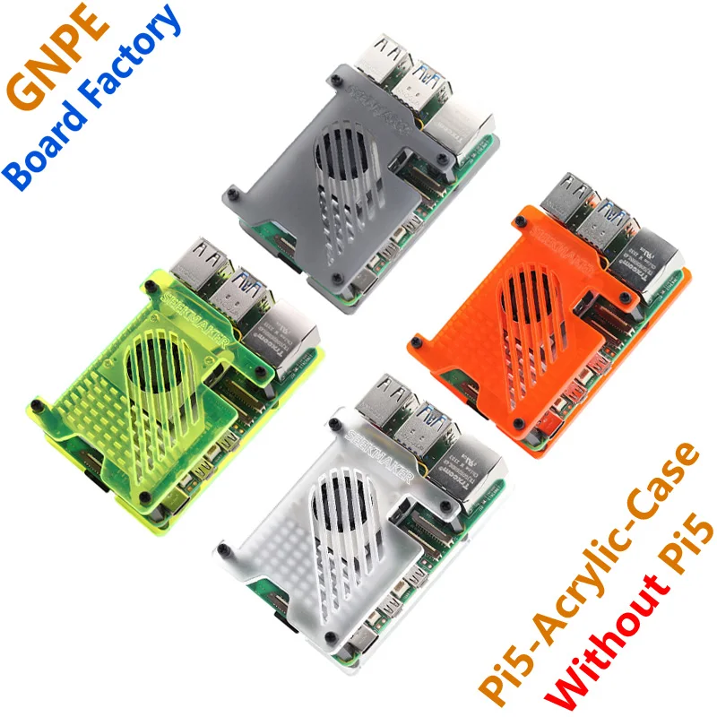 

Raspberry Pi 5 Чехол акриловый совместимый с официальным активным радиатором Pi5