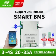 JBD Smart Bms 12V 4S 20A 35A With Temp Shutdown Bluetooth For 3.2V Lifepo4 Battery Lithium 3S 25A Same Port Balance UART RS485