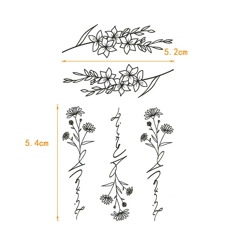 30 Stile Graue Rosenblüten Wasserfeste Temporäre Tattoos Aufkleber Fake Tattoo Körperkunst Tatouage Lotus Schmetterling Henna Aufkleber – Detail 2