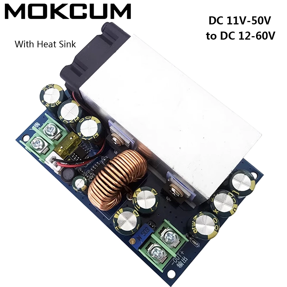 

DC-DC 300W 20A Step UP Power Supply Boost Adjustable Voltage Converter Module 11V-50V to 12-60V With Heat Sink
