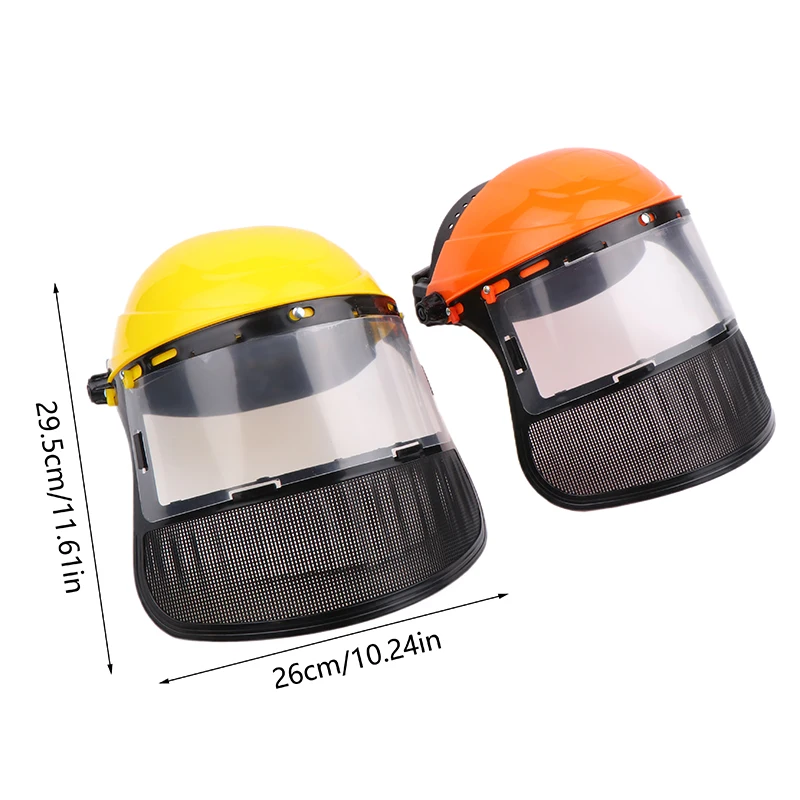 1PC Garden Trimmer Helmet Safety Helmet Grass Trimmer Safety Helmet Hat Full Face Mesh Protective Mask Logging Brush Cutter Forestry Protection