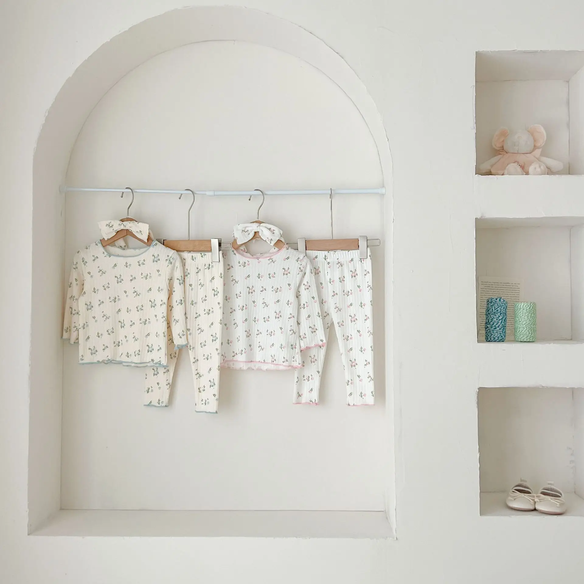 3psc Autumn Newborn Infant Baby Girls Flower T-Shirt + Trousers Headband Pajamas Comfort Set Muslin Kids  Fashion Baby Clothing 1