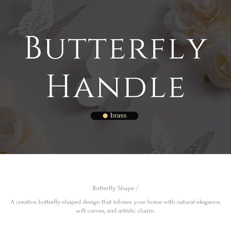 brass butterfly cabinet knob gold decorative handle