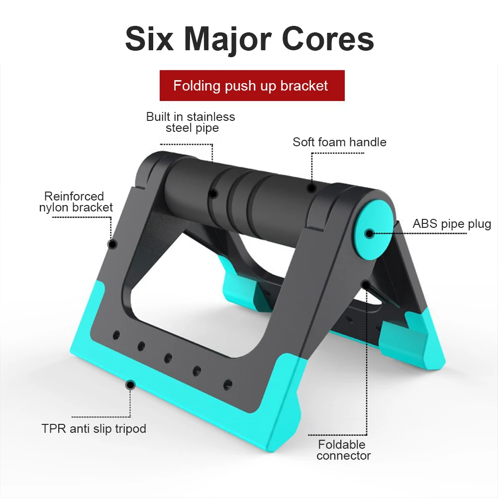 1 Pair Foldable Push Up Stands Non-Slip Fitness Stand Strength Training Equipment Push Up Handles for Men Women