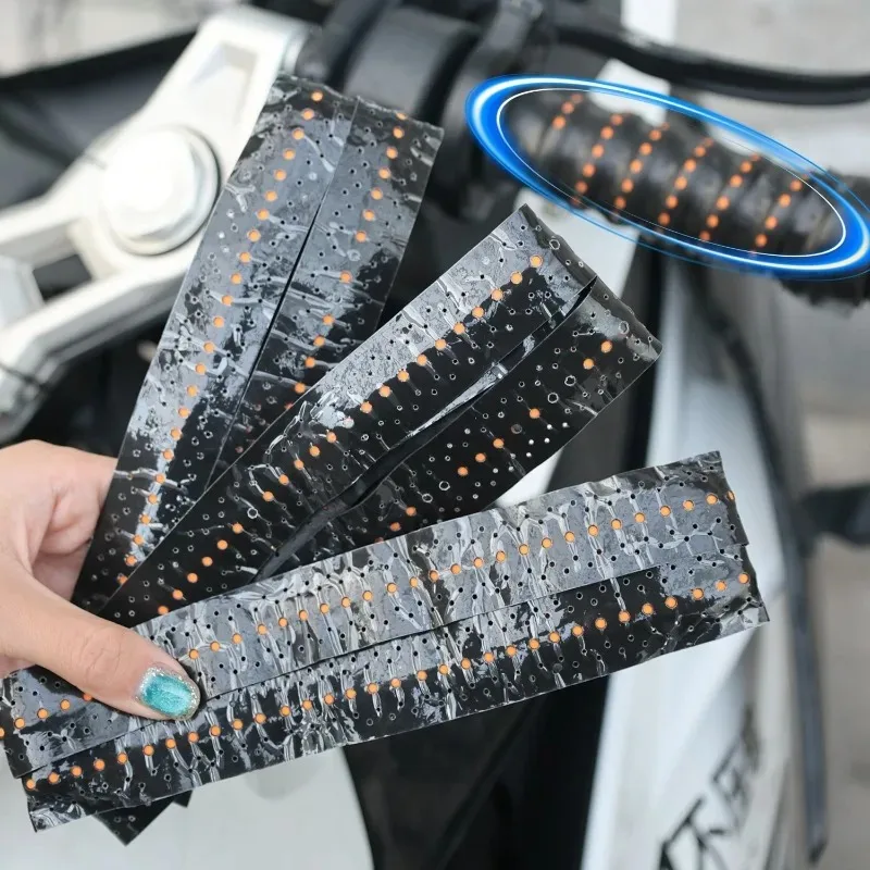 Non-Slip Motorcycle Grips Tape Soft Shock-absorbing Strap Enhanced Comfort Stylish for Mountain Bike Scooter Dirt Bike Handlebar