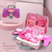 24PCS Beauty Salon Set Toys for Girl Pretend Play Kid Make Up Toys Simulation Home Makeup Box Toys Girl Birthday Christmas Gift 2