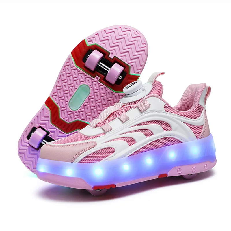 

New Arrives Roller Skate 4 Wheels Shoes For Teenager Girls Boys 4-Wheel Skates Deform Sneakers With Wheels Led Christmas Gifts