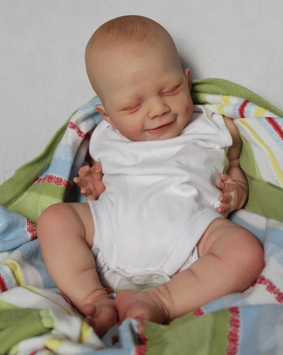 

50cm April Reborn Baby Doll Newborn Soft Cuddly Body Lifelike 3D Skin with Visible Veins High Quality Handmade Doll