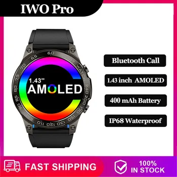 IWO 프로 스마트 워치 스포츠 스마트 워치, IP68 방수 AMOLED HD 풀 터치 스크린, 블루투스 통화, 400mAh 배터리, DM50