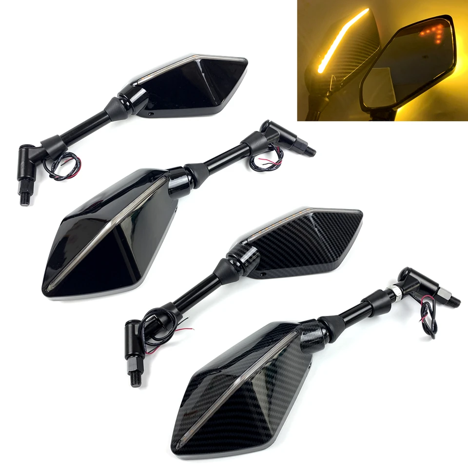 2 pz/paia specchietto retrovisore moto Scooter specchietti retrovisori  Motocross specchio convesso lato posteriore elettrolitico 8/10mm fibra di  carbonio