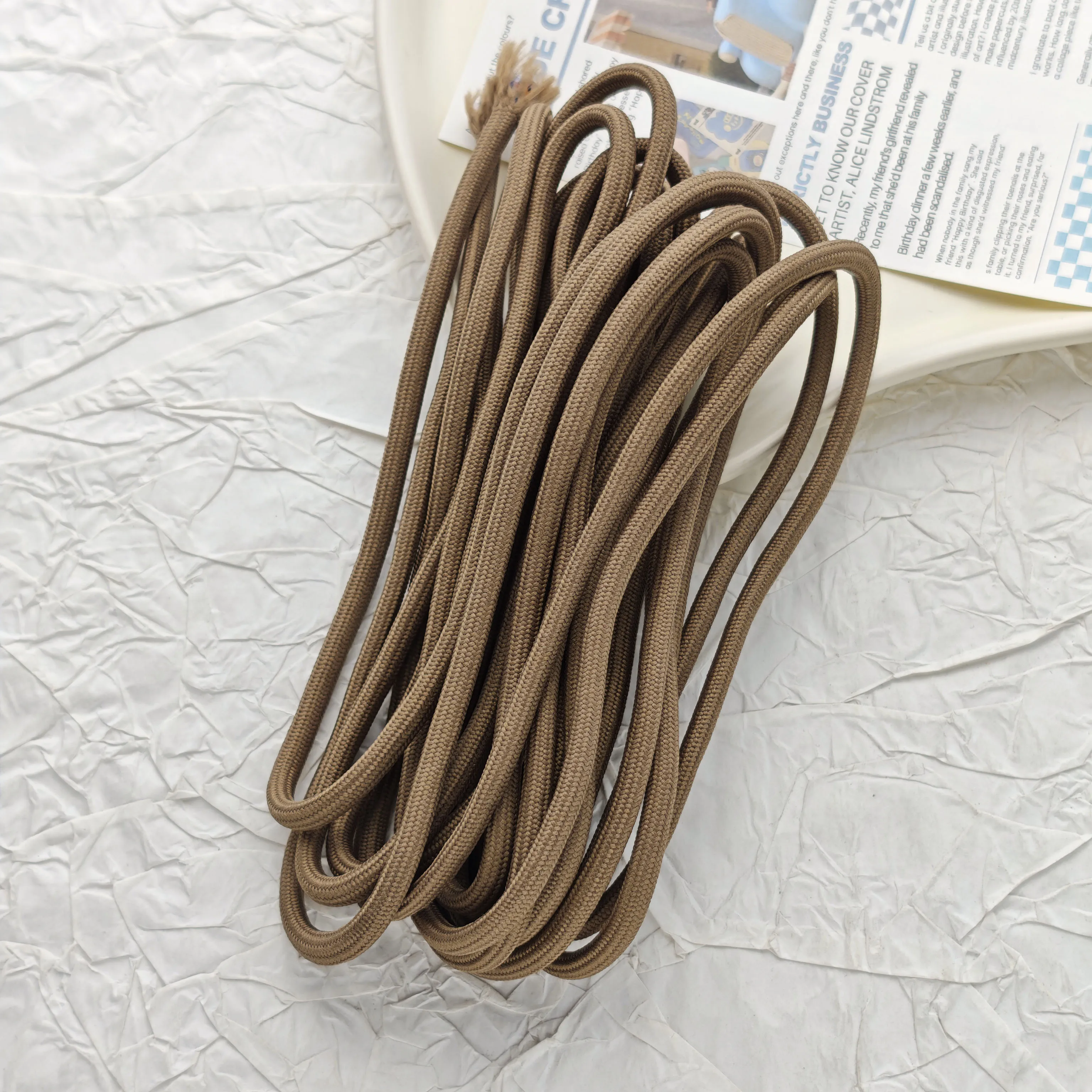 Vibrant 5mm Braided Polyester Rope for DIY Crafts and Home Sewing