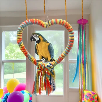 Heart Rope Bird Swing 1