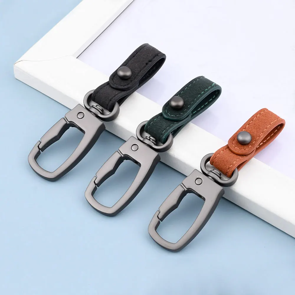 

1Pc New Handmade Leather Keyring DIY Car Keychain Key Holder Keys Organizer High Quality Charm Keychain Car interior Accessories