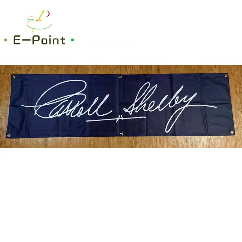 

130GSM 150D материал Carroll Shelby баннер 150 футов * 5 футов (45 * см) размер для дома флаг внутренний наружный Декор yhx019