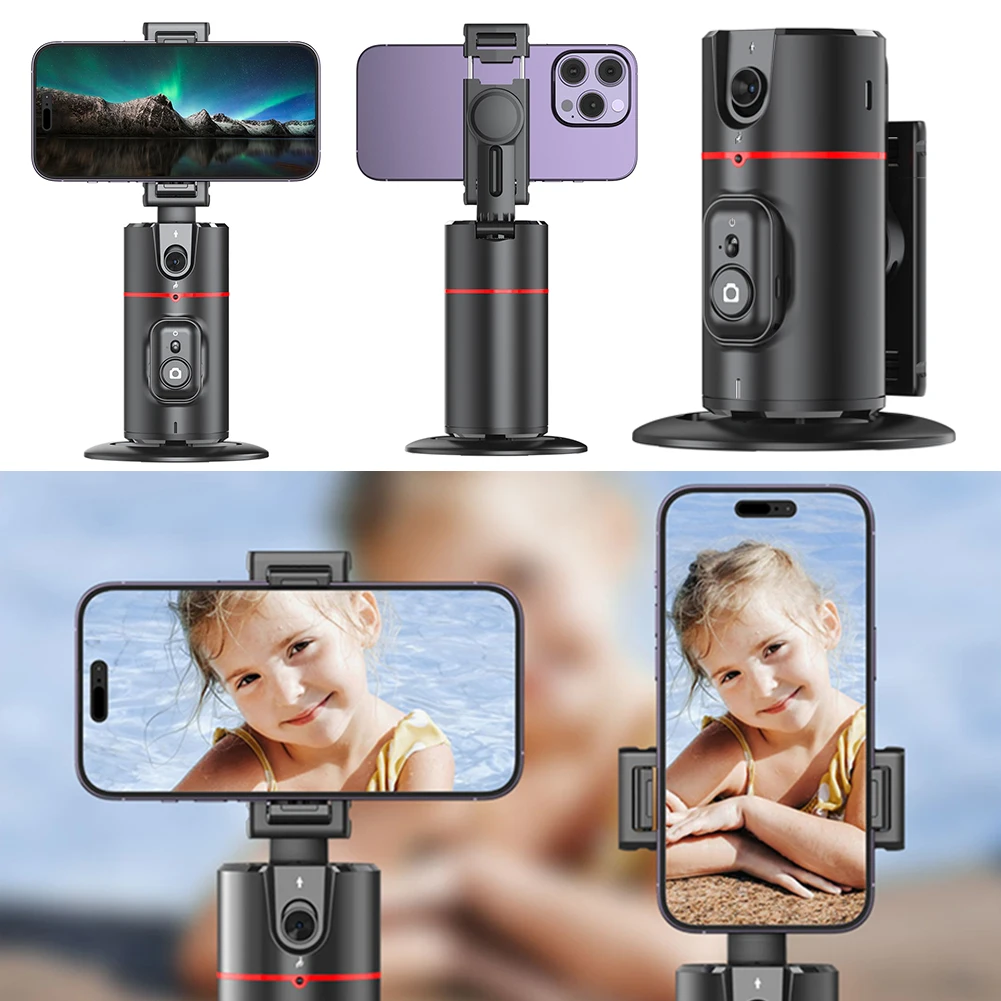 Auto Face Tracking Tripod 360&deg; Rotation Phone Camera Mount Gesture Control Smart Shooting Stand for Live Video Recording