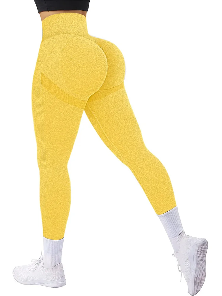 Seamless Sexy Sports Leggings For Women Solid Scrunch Gym Leggins