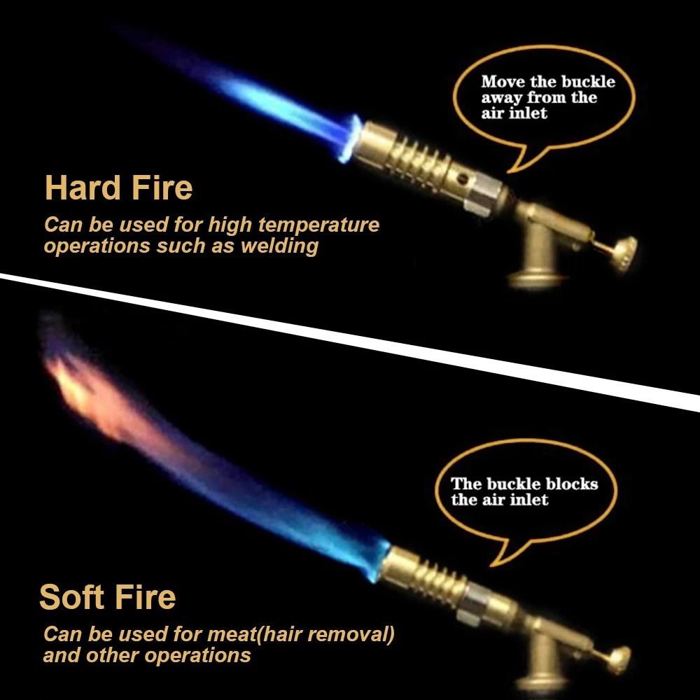 Portable Welding Torch Gas Burner Flame Gun High Temperature Brass Copper Gas Torch Brazing Solder Propane Welding Plumbing gas torch welding torch gas burner