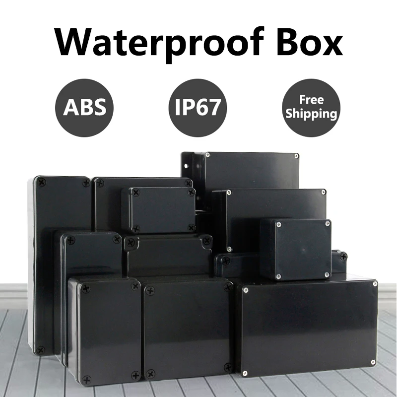 Černá skříňka outdoorové vodotěsný pouzdro plastový skříňka elektronická promítat pouzdro měřici zařízení vodotěsný křižovatka skříňka bydlení