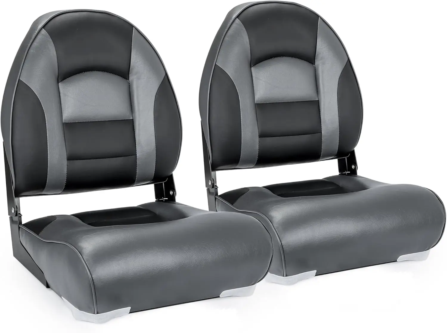 A Pair of Marine High Back Folding Fishing Boat Seat,Stainless Steel Screws Included