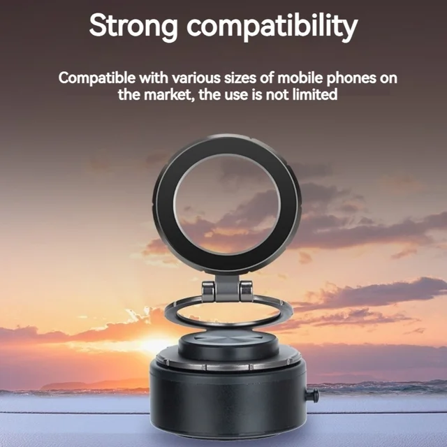 Electric Vacuum Magnetic Car Phone Holder 360 Rotation Suction Cup Car Mirro Gym Bath Shower for Iphone 16 15 14 13 12 11Pro Max 3