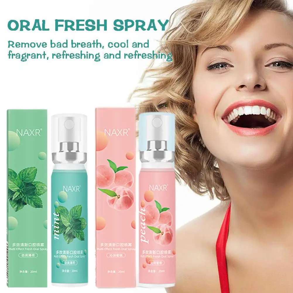 

Fruity Breath Peach Mint Breath Freshener Spray Halitosis Refreshing Liquid Freshener Spray Treatment Odor Care 20ml Mouth A5G3