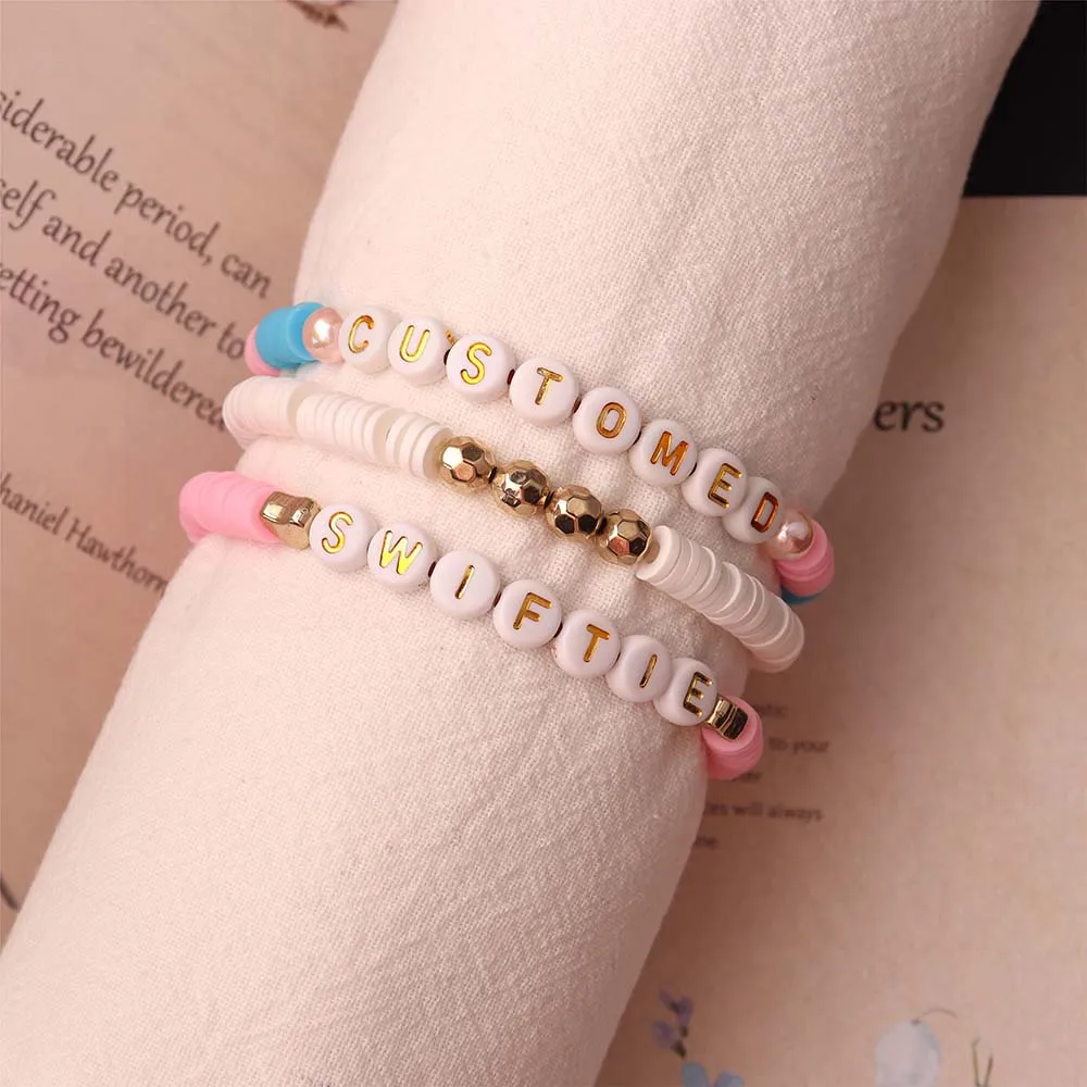 Taylor Swift Swiftie Letter Beads Bracelet Colorful for Any Gender Handmade  With Love Personalizing 