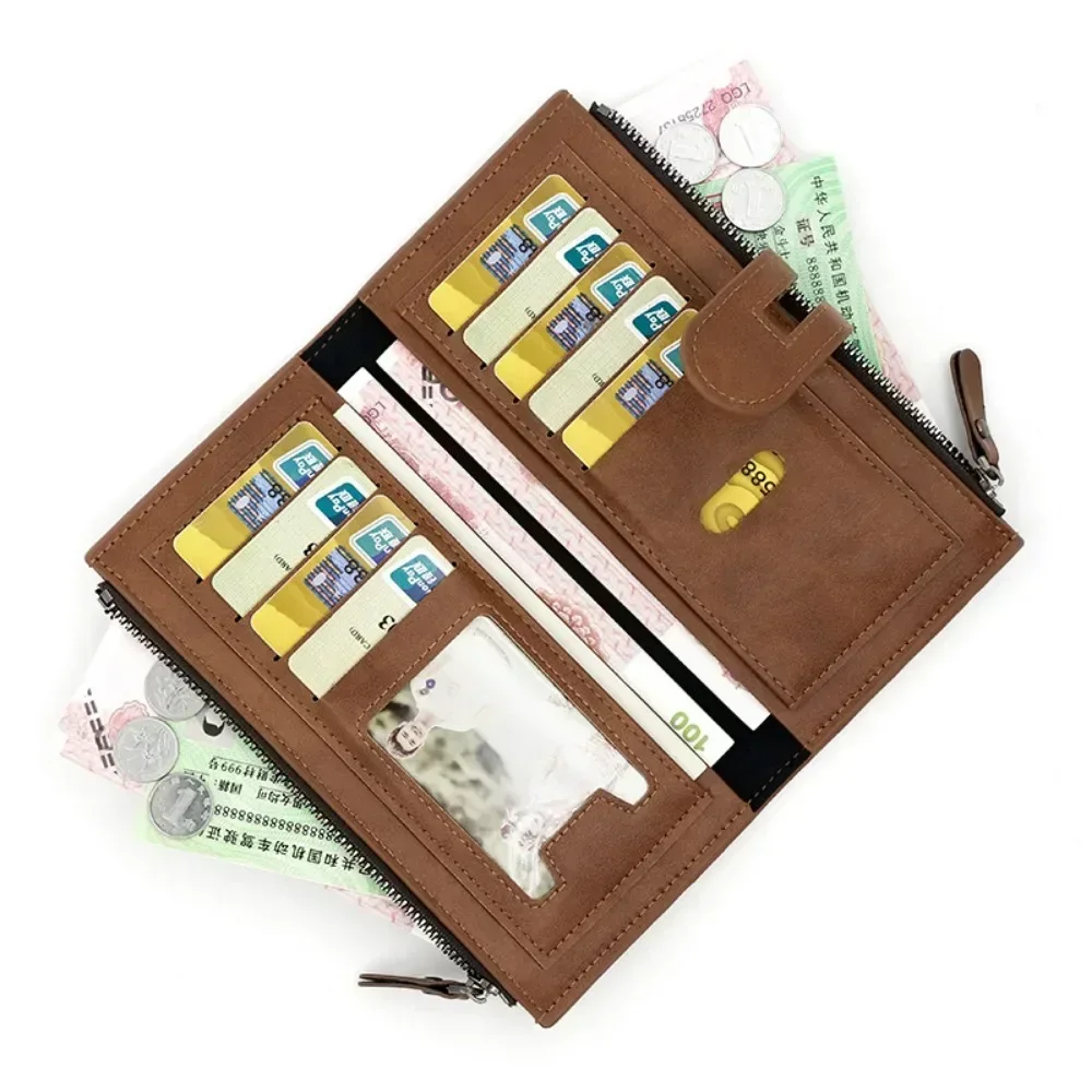 New Vintage Women's Long Wallet European and American Fashion Mobile Phone Bag PU Pido Card Clutch Coin Purse 3