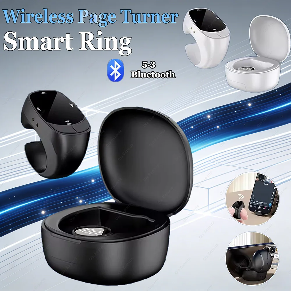 Wireless Bluetooth Mobile Selfie Mice Video Automatic Page Turner Browsing Smart Ring Touch Roller Fingertip Ring Remote Control 1