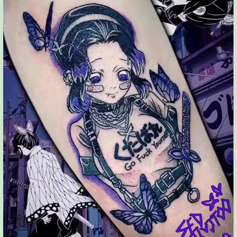Halloween Dark Comics Evil Kawakami Tomie Double-sided Girl Waterproof Temporary Fake Tattoo Sticker Sleeve Anime Tattoo tattoo sticker