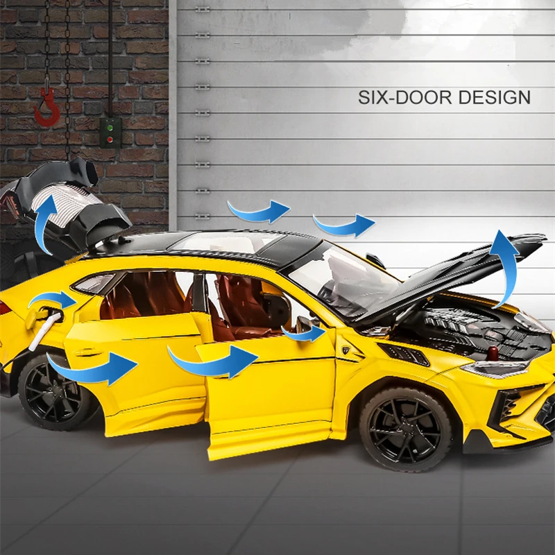 1:24 URUS SUV Alloy Modified Sports Car Model Diecast Metal Off-road Vehicle Model Simulation Sound and Light Childrens Toy Gift 3