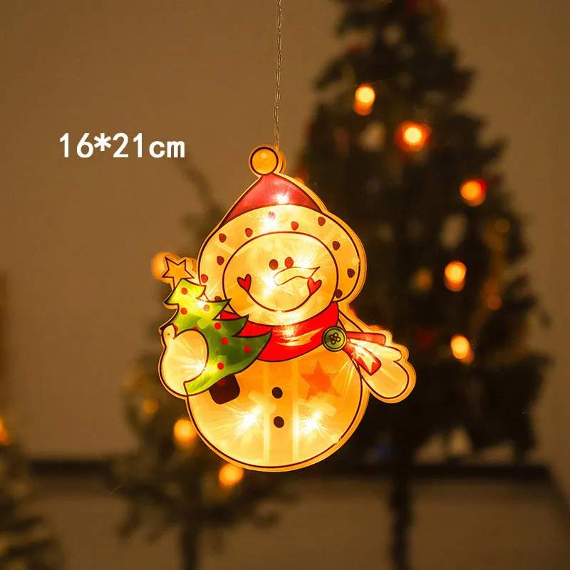 thumbnail image 1 of Luces LED navideñas con ventosa, decoraciones navideñas para el hogar, Papá Noel, campana, muñeco de nieve, luz para ventana, regalos de Navidad 2022 y Año Nuevo 2023, 1 of 5