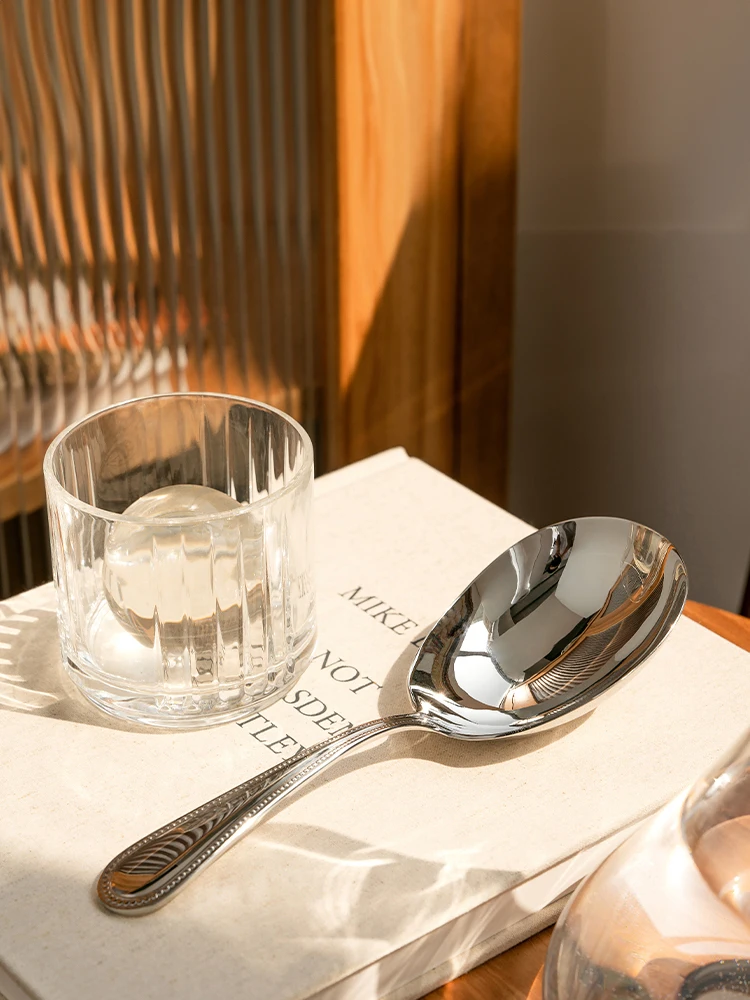 Luxury Stainless Steel Spoons Serving Spoon Ice Shovel Large Service Spoon Tableware Home Kitchen Restaurant serving spoon