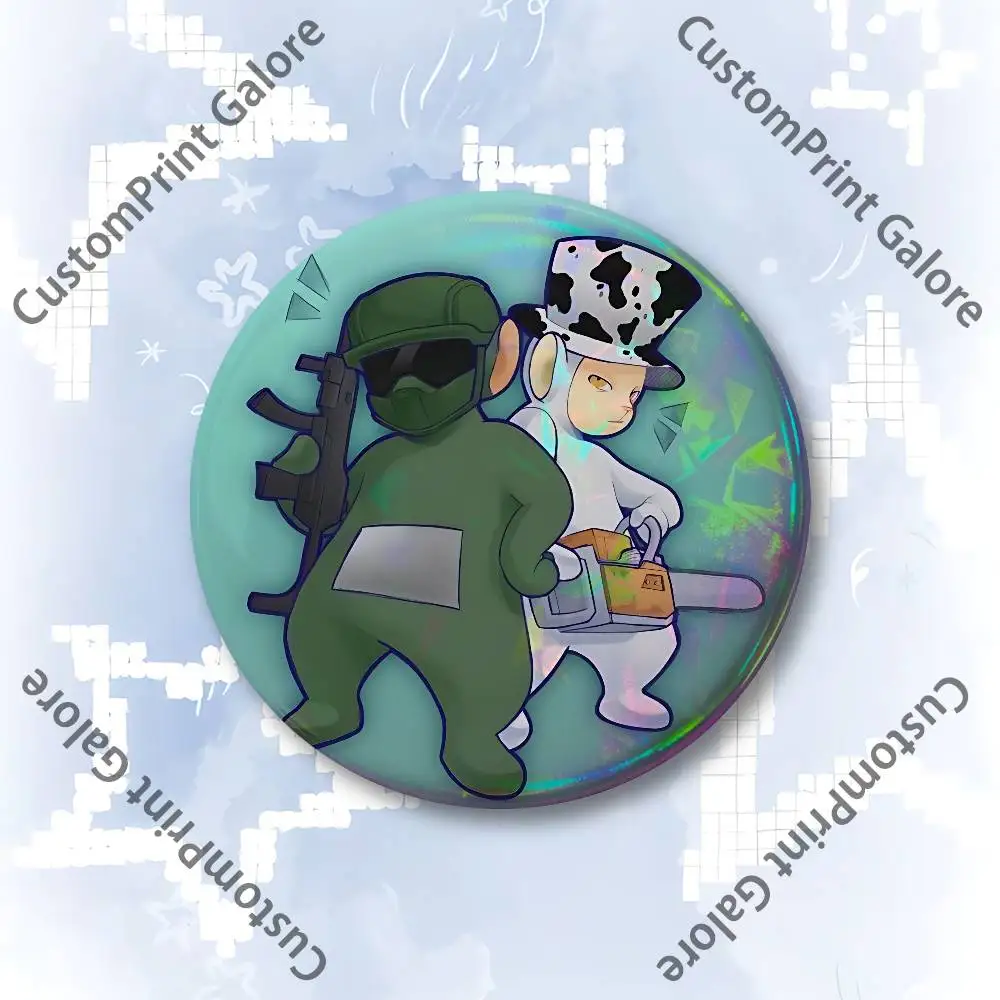 S-Slendytubbies Enamel Pin Tinplate Round Brooch - Cosplay Nijigen Otaku Culture Collectible