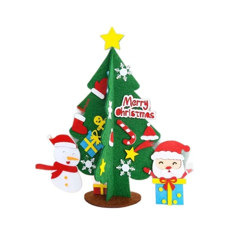 Christmas DIY Handmade Craft Kit Christmas Tree Decoration Creative 3D Sticker Adhesive Paste Toys for Kindergarten Gift