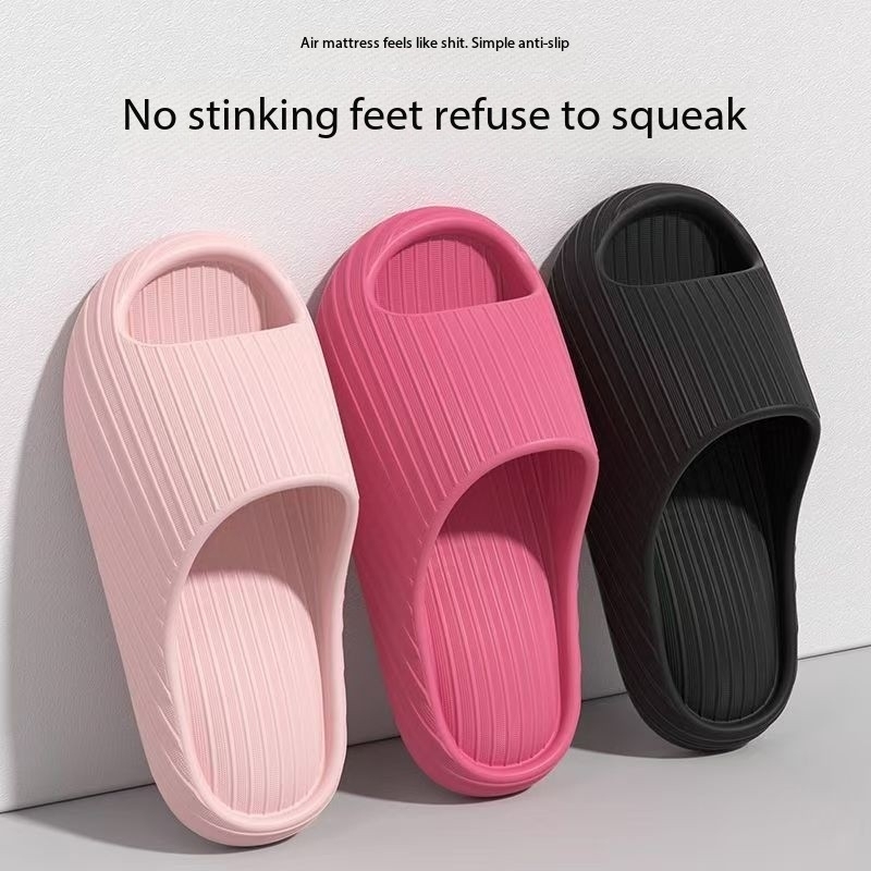 1pc Thick Flat Bottom Bathroom Home Slippers Fashion Soft Sole EVA Indoor Lady Sandals 2023 Summer Non Slip Flip Flops