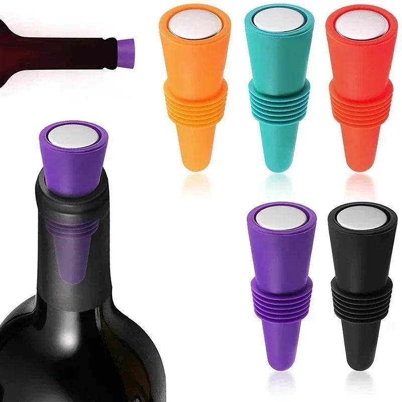 Wine bottle stopper 1PC silicone wine beverage bottle cap set leak proof champagne sealer stoppers cork saver reusable