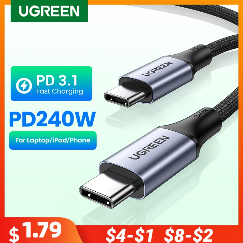 UGREEN 240W USB Type C Cable for iPhone 15 Samsung S23 Power Line PD3.1 for PS5 Nintendo Switch 5A Supercharge USB C PD Cable 5A