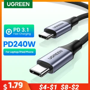 Кабель UGREEN 240W USB Type C для iPhone 15 Samsung S23 Power Line PD3.1 для PS5 Nintendo Switch 5A Supercharge USB C PD кабель 5A