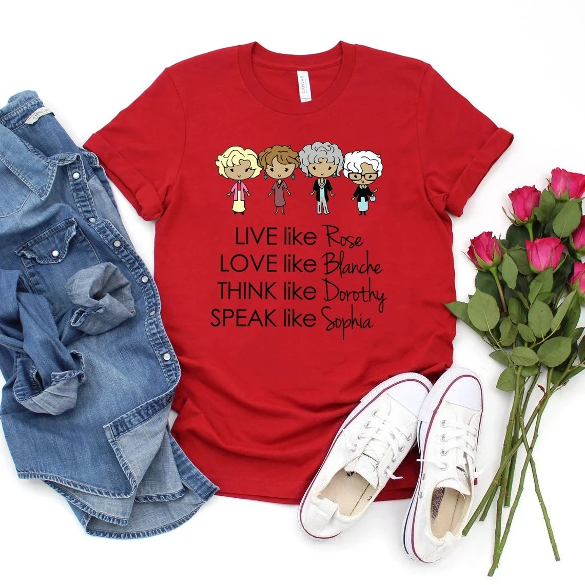 Stay Golden Shirt Golden Girls T-Shirt Niedliche Cartoon-Grafik-T-Shirts Retro 80er-Jahre-TV-Shows Tops Sommer Lässige Kawaii Damenbekleidung – Detail 5