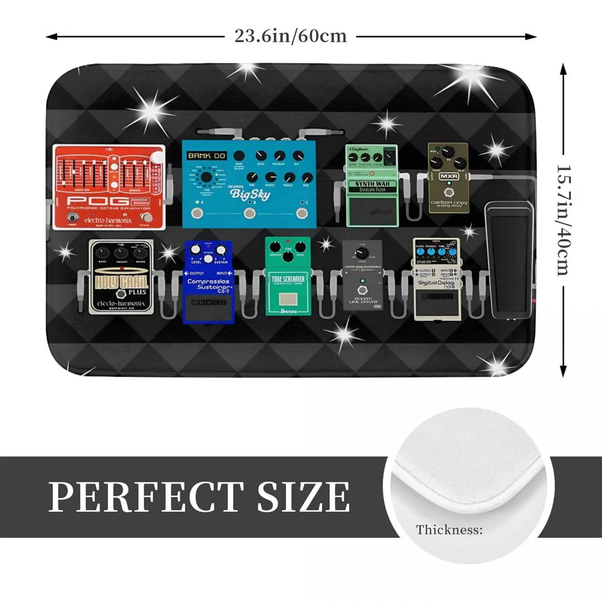Pedal Board Of The Starz Guitar Anti-Slip Rug Doormat Living Room Mat Hallway Carpet Welcome Decorative 3