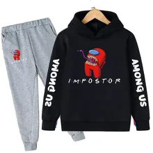 

Wholesale Game Among Us Hoodies Pants Suit Teens Girls Boys Children Cartoon Anime Sweatshirt Kids Autumn Winter Clothes