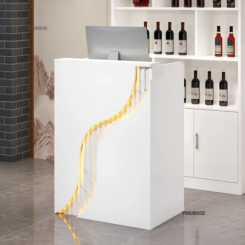 Nordic Mini Reception Desks Office Furniture Small Cashier Desk Simple Hair Salon Beauty Salon Counter Front Desk Bar Table S