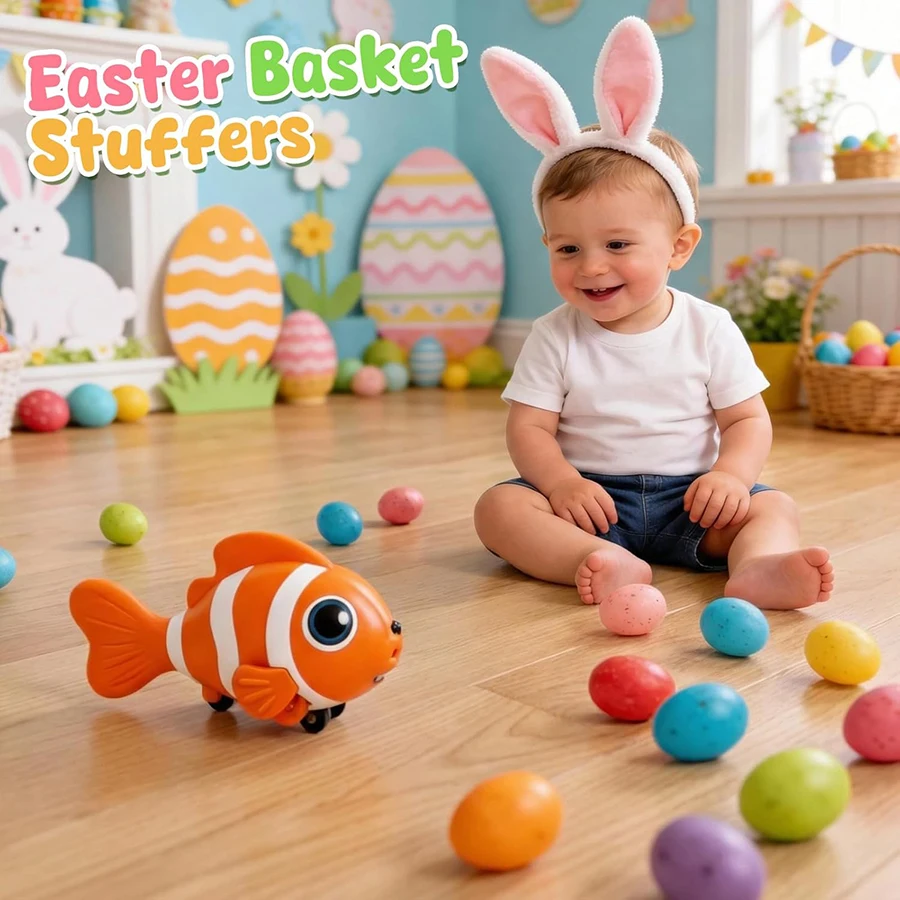 들을 위한 인터랙티브 장난감, 기어다니는 물고기  장난감, 터미타임 장난감, 마법의 흔들리는 물고기, 용 기어다니는 장난감