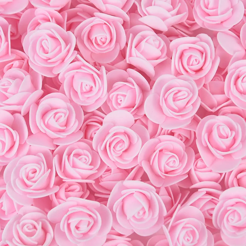 100/300Pcs 3cm Foam Rose Artificial Flowers Head Teddy Bear Roses Handmade DIY Gift Decoration Wedding Valentines Day Home Decor