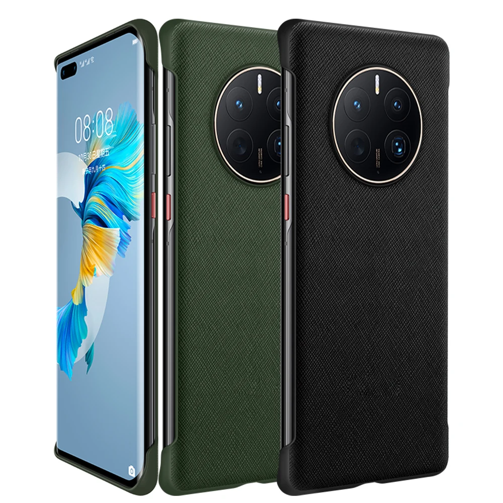 Original Case for Huawei Mate 50 Pro Case Cross texture PU Leather Back Cover Hard Case Protective Capa for Mate 50E Pro