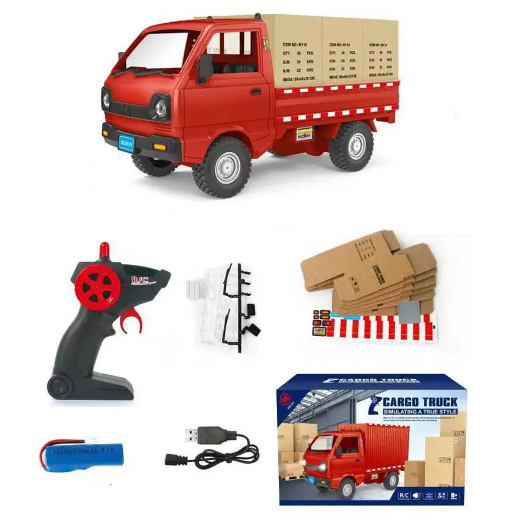 Simulation Card Van Truck Model Drift Charging Cargo Toy Control Car Wireless With Remote Inertial Lighting Children's Card B9S0 6