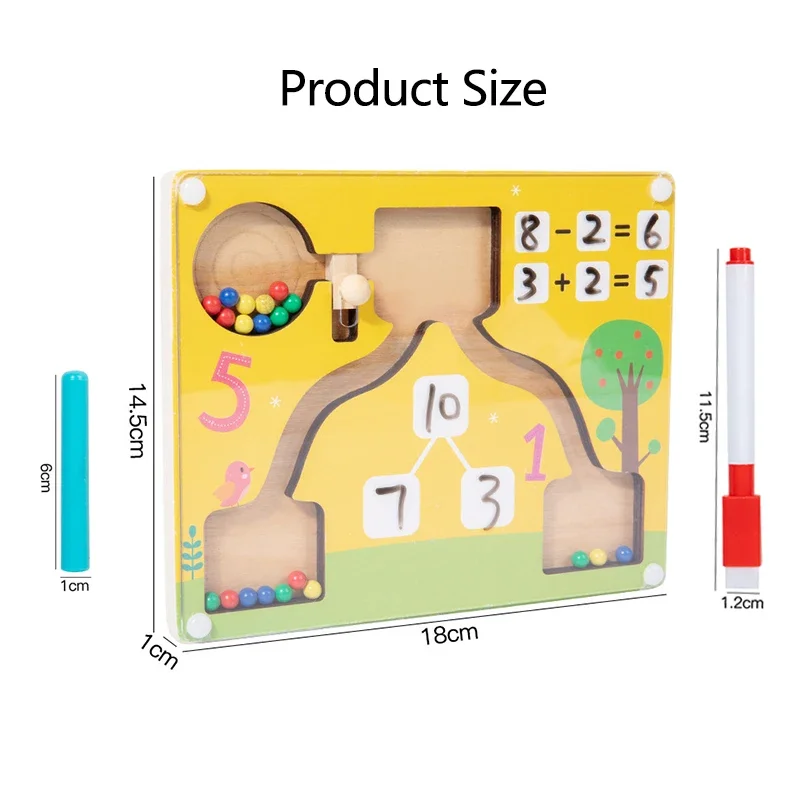Magnetic Arithmetic Math Games Montessori Parish Wooden Toy Color Cognition Preschool Counting Learning Children Educational Toy Educational Toys Math Toys Magnetic Toys