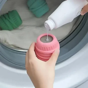 Can Add Detergent, Stain Remover Laundry Ball Anti Entanglement Washing Machine Filter Bag Cleaning