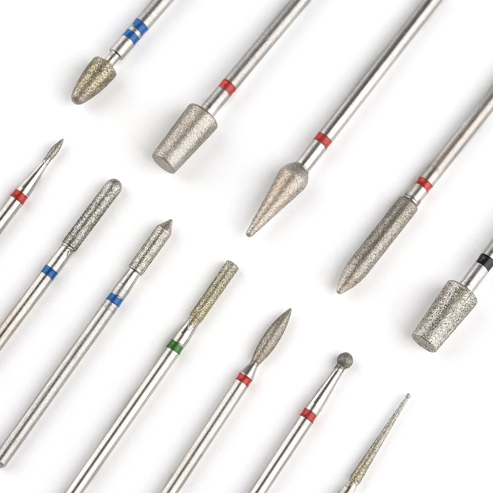 Nail Drill Bit Nail Drill Bits Diamond Burs Cuticle Remover Bit KADS Diamond Nail Drill Bit Cuticle Clean Milling Cutter Nails for Electric Manicure Machine Accessories Ball Burr Removing